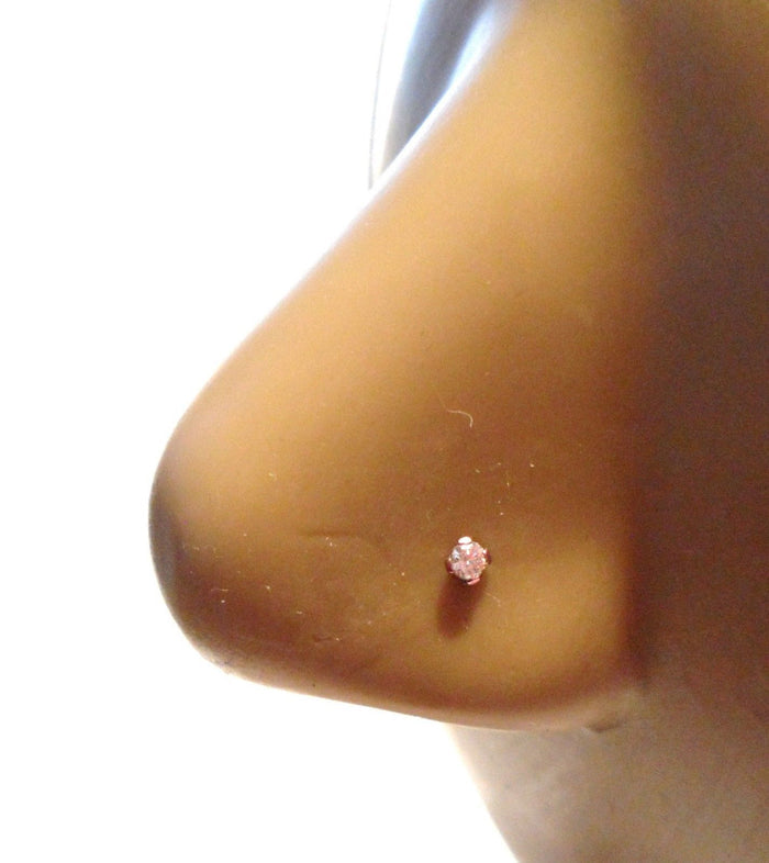 10 Piece CZ Crystal Surgical Steel Nose L Shape Posts Pins Studs 20 gauge 20g - I Love My Piercings!