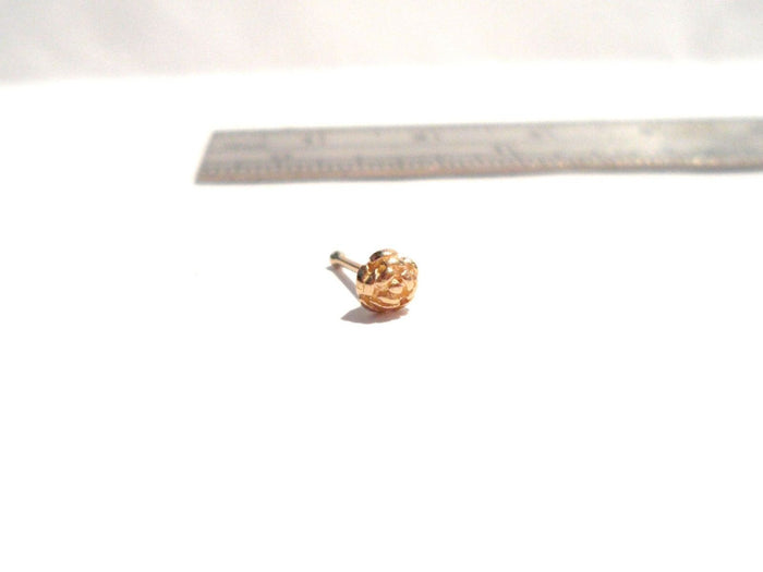 10K Yellow Gold Rose Flower Nose Jewelry Bone Ball End Post Pin 20 gauge 20g - I Love My Piercings!