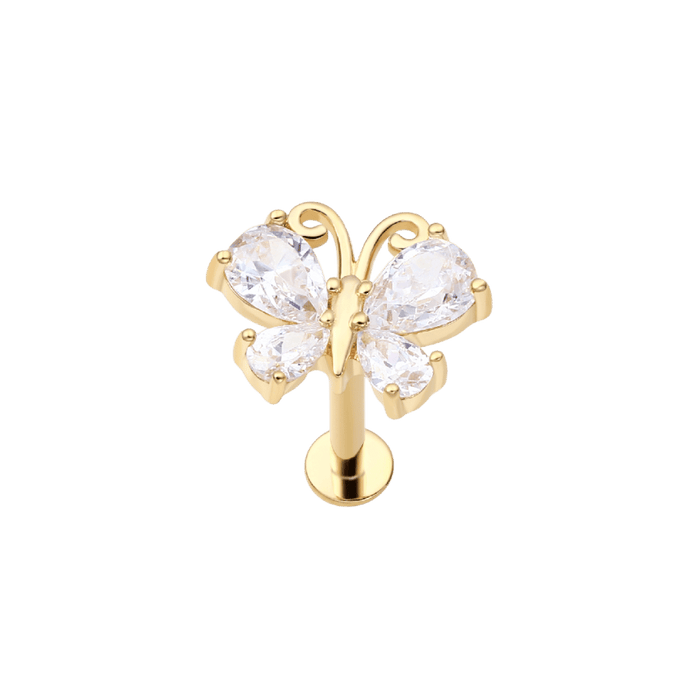 14k Gold Julia Butterfly Threaded Top