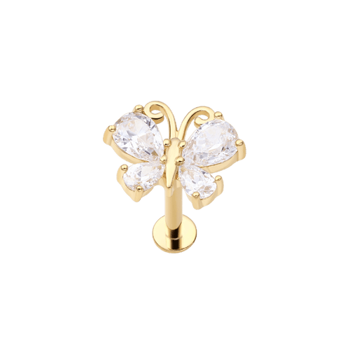 14k Gold Julia Butterfly Threaded Top