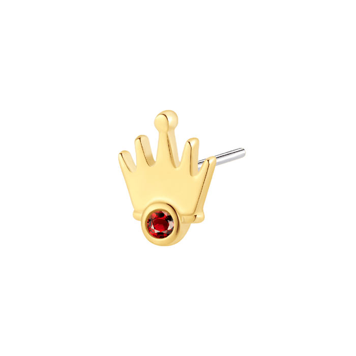 14k Gold Queen Ruby Threadless Top