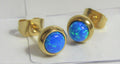 18k Gold Plated Blue Opal Earring Studs Posts Ear Cartilage 20 gauge 20g - I Love My Piercings!