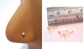 3 18k Gold Plated 2.5 mm Clear CZ Crystal Nose Bones Straight Ball End Pins 22g - I Love My Piercings!
