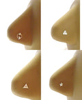4 Sterling Silver CZ Nose Straight Ball End Bones Thin Pins Studs 22 gauge 22g - I Love My Piercings!