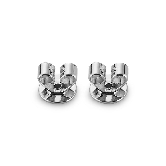 White Gold-1^Earring Backs: 5mm 14k White Gold Earring Backs