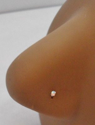 6 Piece Sterling Silver Crystal Nose Bones Straight Ball End Ring 22 gauge 22g - I Love My Piercings!