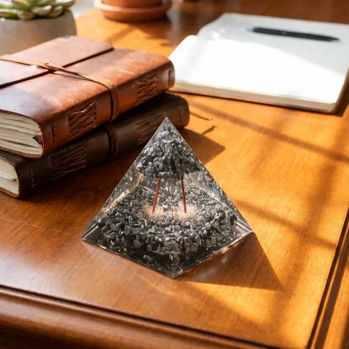 7 Horses Pyrite Frame for Wealth and Success with Pyrite Pyramid combo - view 4