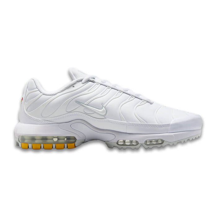 Nike Air Max Plus G Spikeless Golf Shoes White/Gold/Salsa Red/Pure Platinum - FW25 Unisex