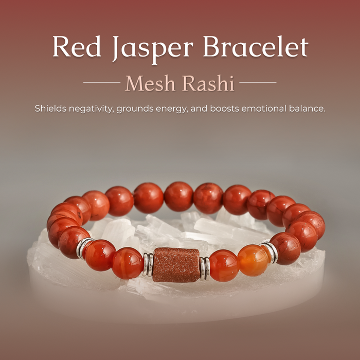 Red Jasper Bracelet (Mesh Rashi) Aries