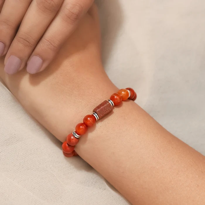 Aries (Mesh Rashi) Stone Bracelet with Red Jasper - view 3