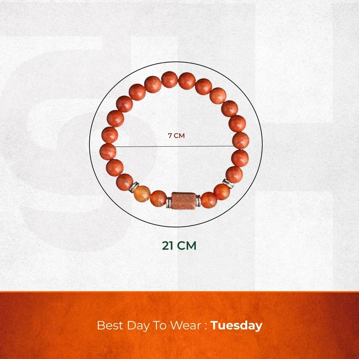 Aries (Mesh Rashi) Stone Bracelet with Red Jasper - view 5