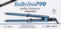 BABYLISSPRO NANO TITANIUM LIMITED EDITION BLACK AND BLUE 1.25 INCH PRIMA STAINLESS STEEL FLAT IRON