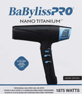 BABYLISSPRO NANO TITANIUM LIMITED EDITION BLACK AND BLUE PROFESSIONAL HIG-SPEED DUAL IONIC DRYER