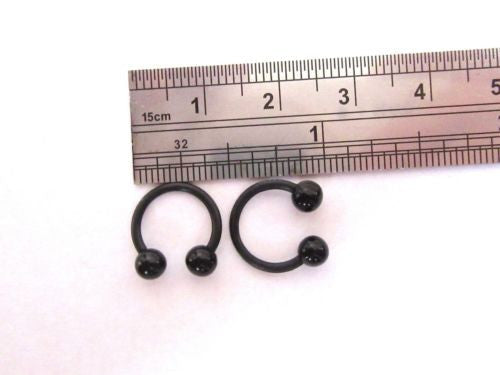 Black No Metal Allergy Sensitive Retainers Horseshoes Hoops Balls 16 gauge 16g - I Love My Piercings!