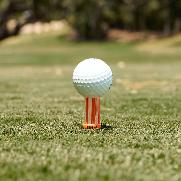 BRUSH-T Oversize, Premium Plastic Golf Tees, 2.4", Orange (3 Pack)
