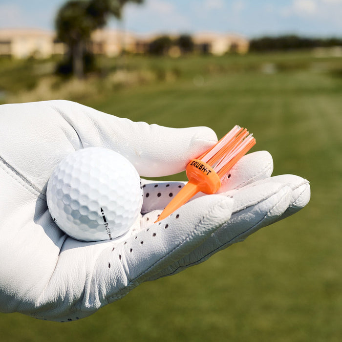 BRUSH-T Oversize, Premium Plastic Golf Tees, 2.4", Orange (3 Pack)