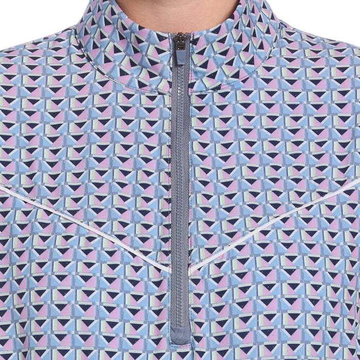 Callaway Lightweight Perforated Woven Cropped 1/4 Zip Golf Pullover Flint Stone - SP25 Women