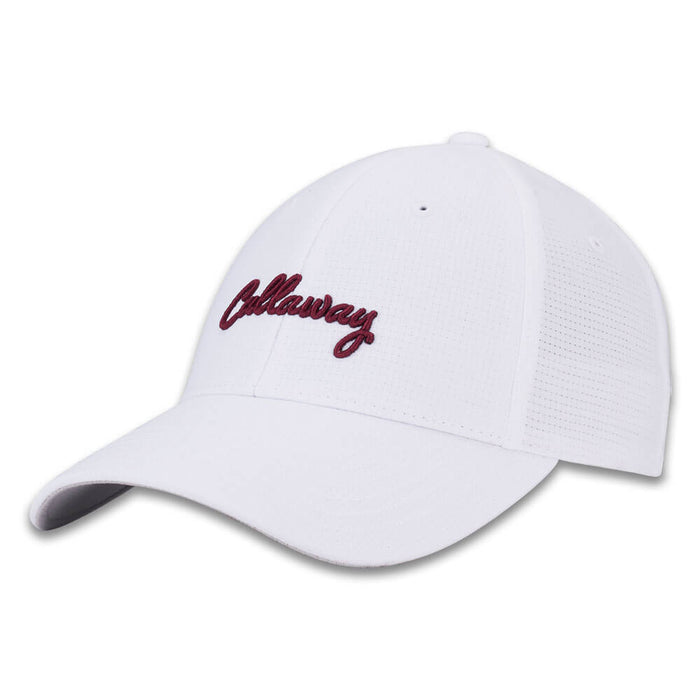 Callaway Stitch Magnet Adjustable Golf Cap White/Red Plum - 26 Women