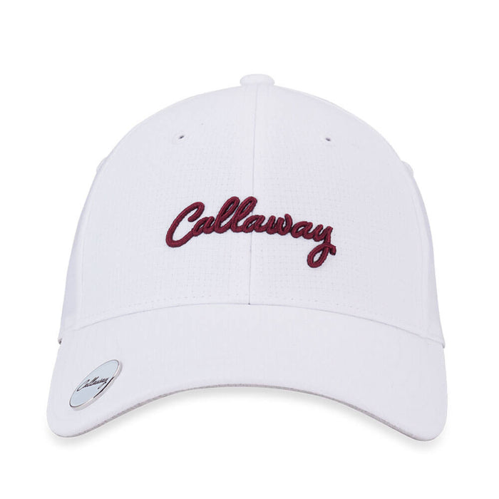 Callaway Stitch Magnet Adjustable Golf Cap White/Red Plum - 26 Women