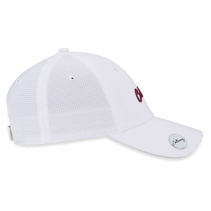 Callaway Stitch Magnet Adjustable Golf Cap White/Red Plum - 26 Women