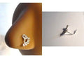 Clear Crystal Nose Ring Stud Pin L Shape Sterling Silver 20 gauge 20g - I Love My Piercings!