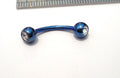 Dark Blue Titanium Curved Barbell Clear Crystal CZ VCH Jewelry Clit Clitoral Hood Ring - I Love My Piercings!