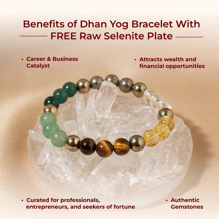 Dhan Yog Bracelet With FREE Raw Selenite Plate - view 3