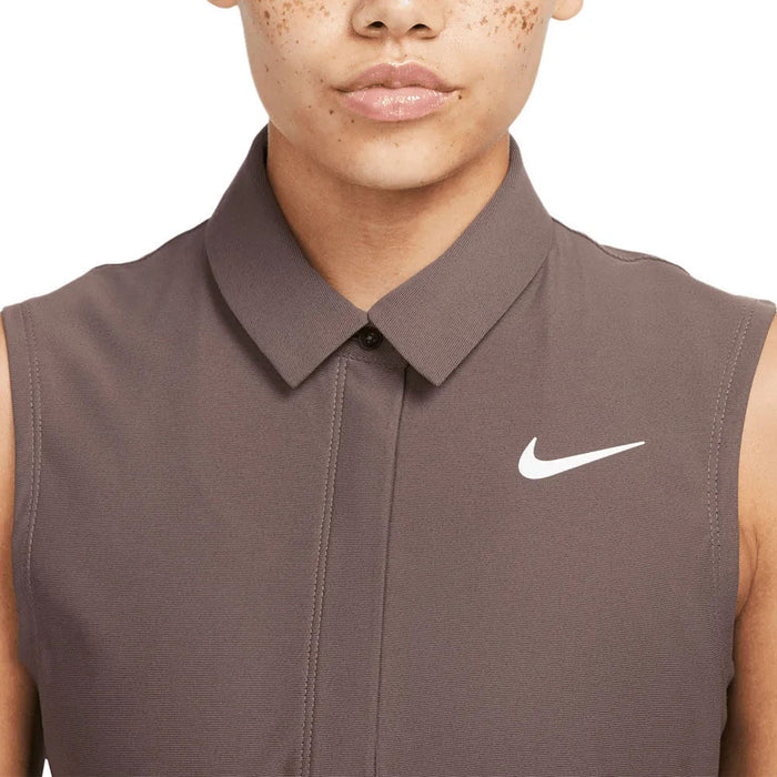 Nike Dri-FIT ADV Tour Sleeveless Golf Polo Plum Eclipse/White - SS23 Women