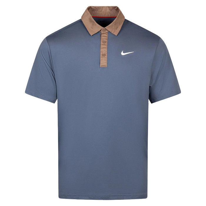 Nike Dri-FIT Tour Contrast Golf Polo Diffused Blue/Mink Brown/White - SU25 Men