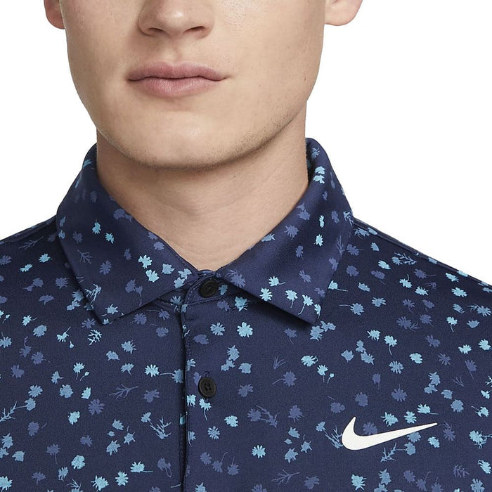 Nike Dri-FIT Tour Micro Floral Golf Polo Midnight Navy/White - 23 Men