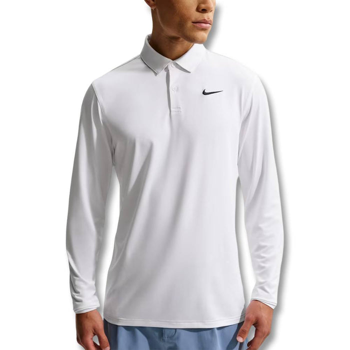 Nike Dri-FIT Velocity Longsleeve Solid Golf Polo White/Black - FA26 Men