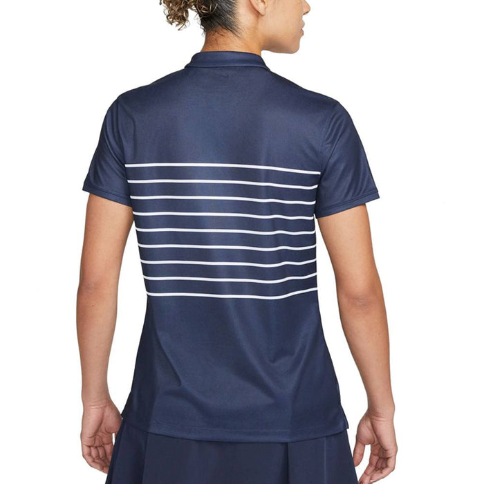 Nike Dri-FIT Victory Striped Golf Polo Obsidian/White - SS22 Women