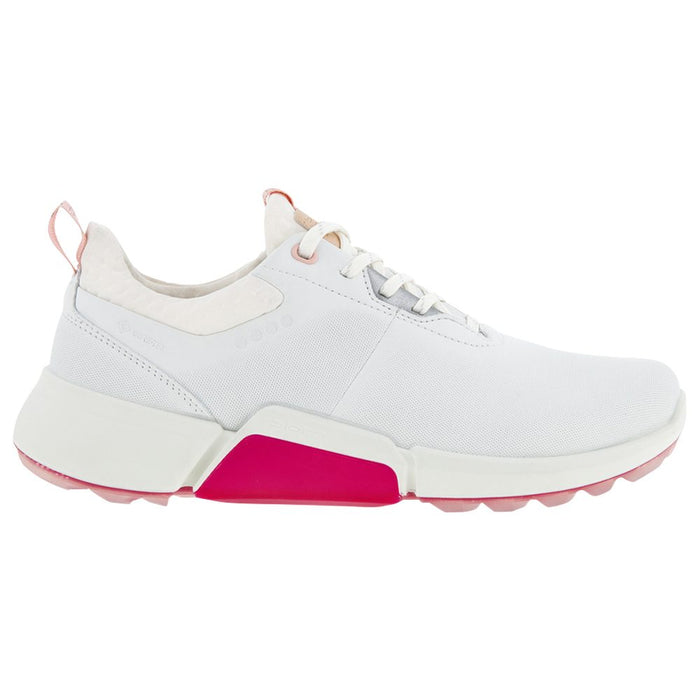 ECCO BIOM H4 Laced Spikeless Golf Shoes White/Silver Pink - SS22 Women
