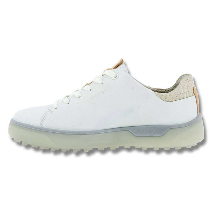 ECCO Tray Laced Spikeless Golf Shoes Bright White Lyra - FW22 Women