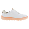 ECCO Tray Laced Spikeless Golf Shoes Bright White/Peach Nectar - FW22 Women
