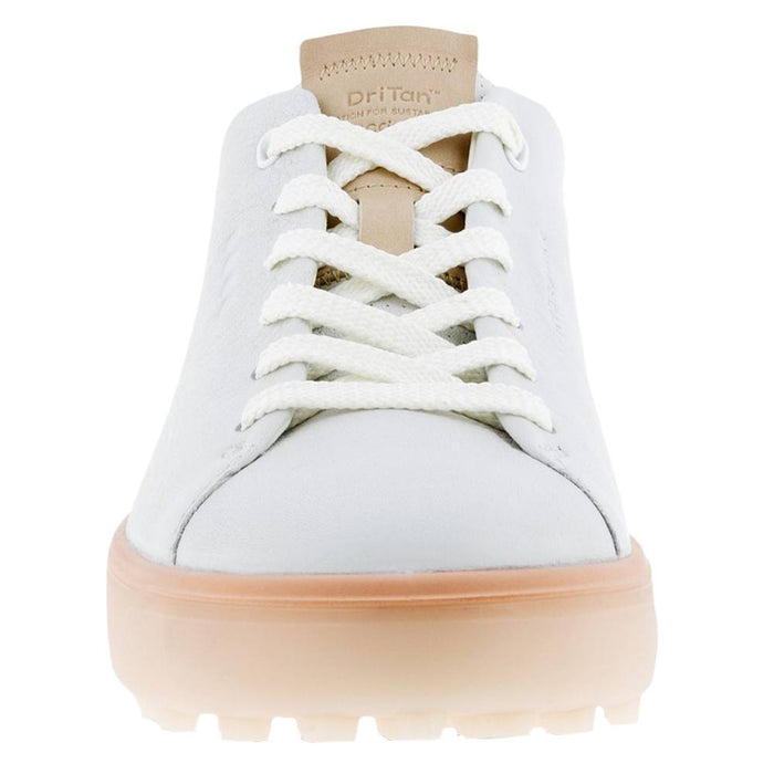ECCO Tray Laced Spikeless Golf Shoes Bright White/Peach Nectar - FW22 Women