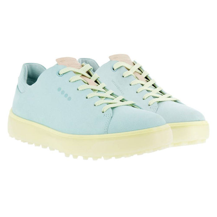 ECCO Tray Laced Spikeless Golf Shoes Eggshell Blue/Sherbet Moon - FW22 Women