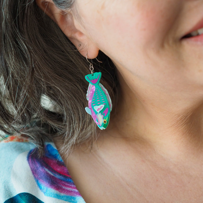 Erstwilder Bleeker's Parrotfish Pierced Earrings with Gift Box ~Great Barrier Reef~