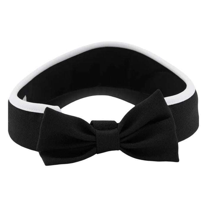 Fairliar Color Contrast Combination Back Ribbon Golf Visor Black - 25 Women