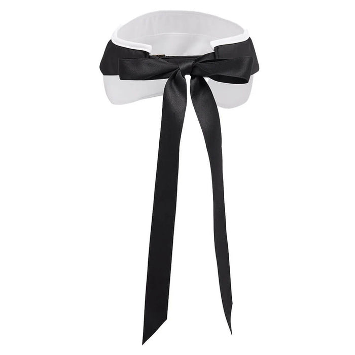 Fairliar Contrasted Color Ribbon Golf Visor White - SS26 Women