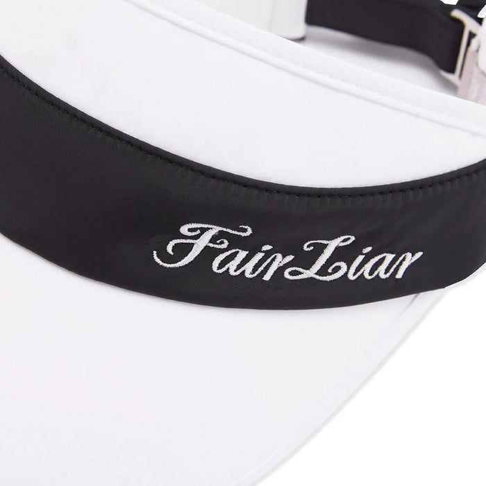 Fairliar Contrasted Color Ribbon Golf Visor White - SS26 Women