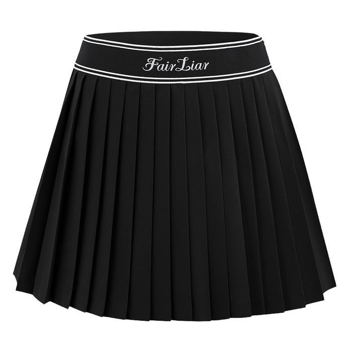 Callaway Logo Jacqard Band Pleated Golf Skirt Black - 24 Women