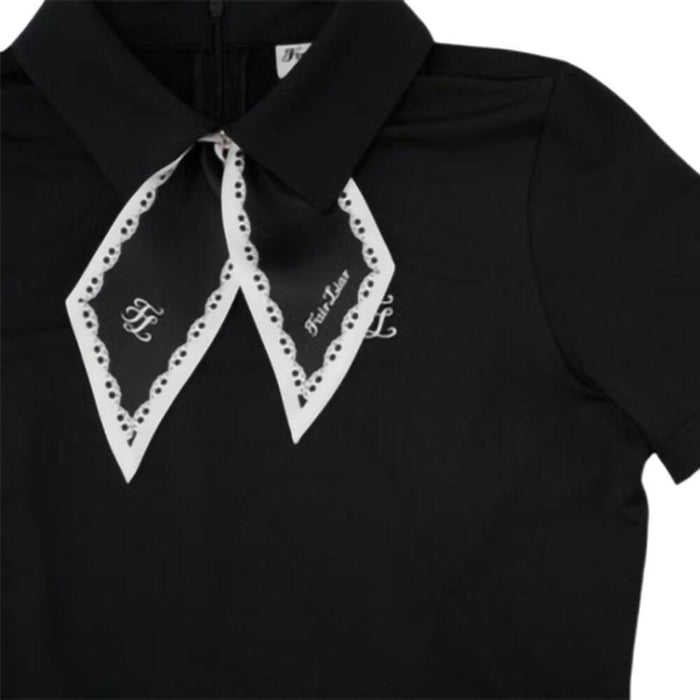 Fairliar Petit Scarf Set Golf T-Shirt Black - SS26 Women