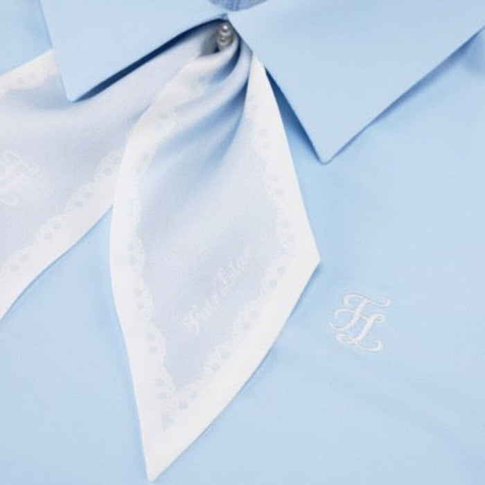 Fairliar Petit Scarf Set Golf T-Shirt Ceramic Blue - SS26 Women