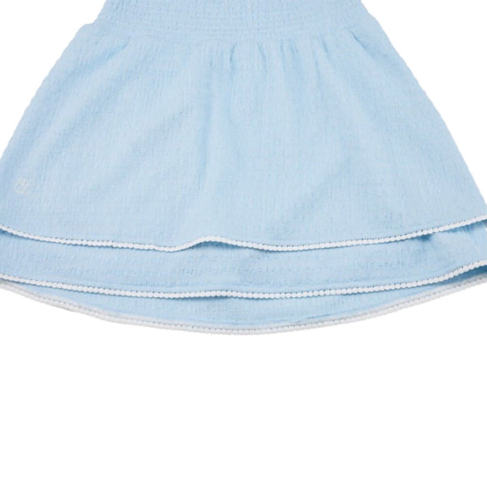 Fairliar Seersucker Smoke Band Golf Skirt Ceramic Blue - SS26 Women