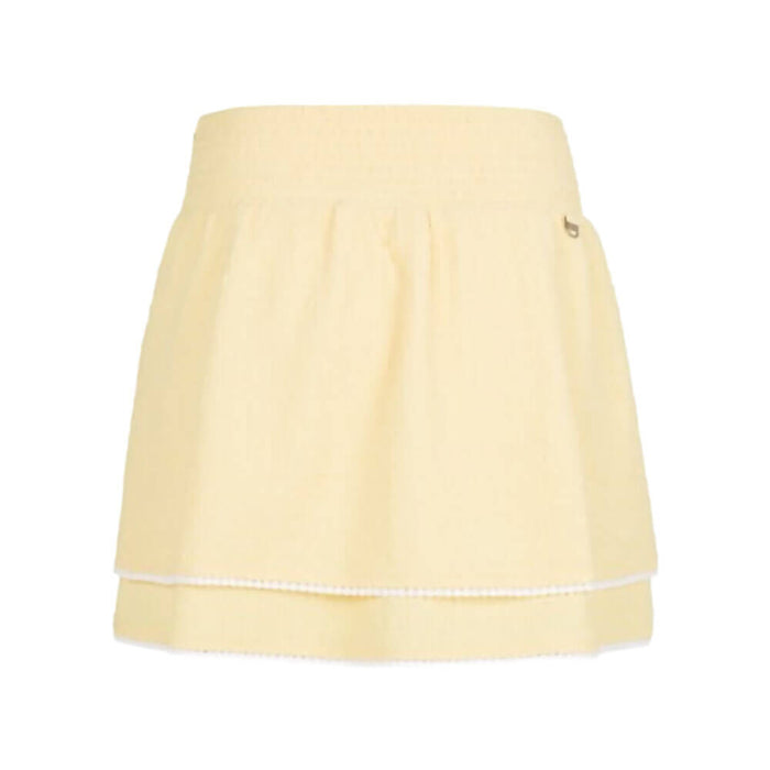 Fairliar Seersucker Smoke Band Golf Skirt Yellow - SS26 Women