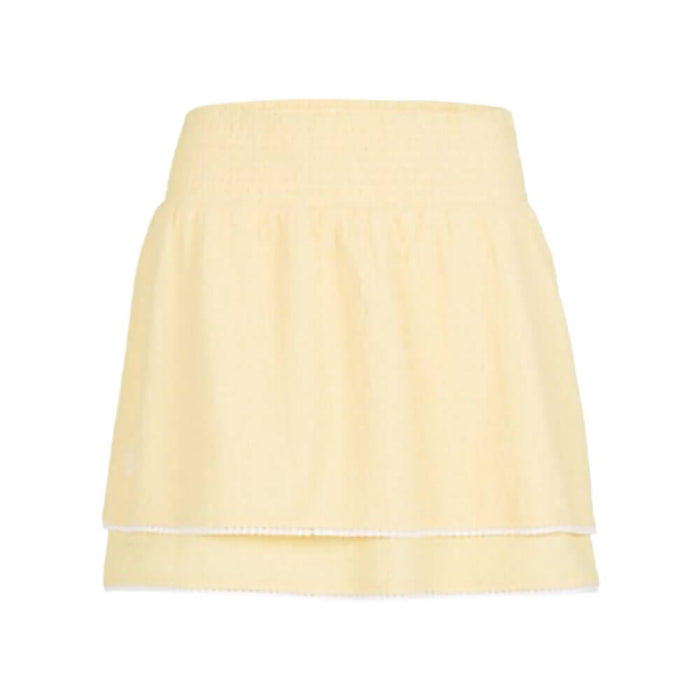 Fairliar Seersucker Smoke Band Golf Skirt Yellow - SS26 Women