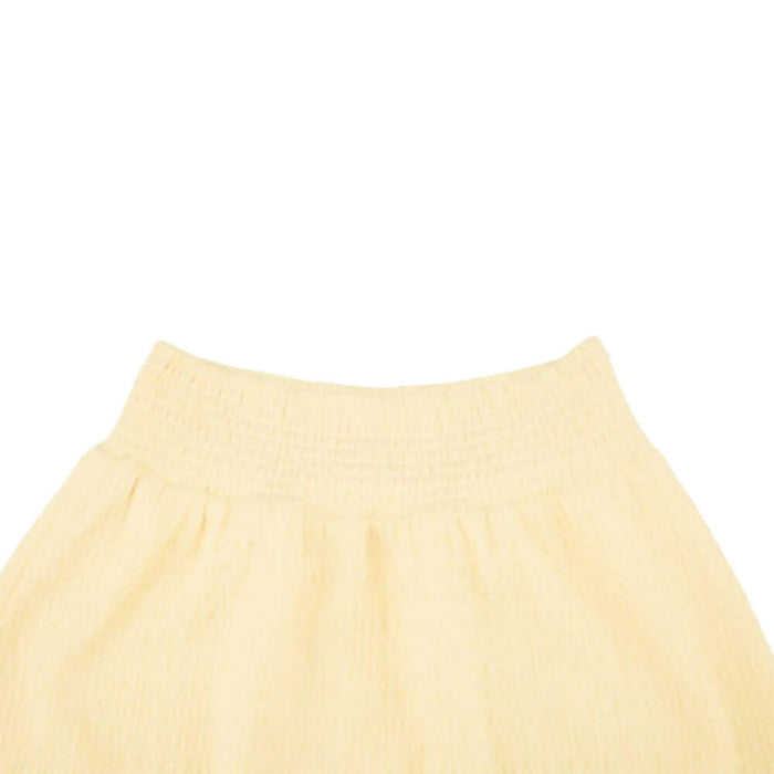 Fairliar Seersucker Smoke Band Golf Skirt Yellow - SS26 Women