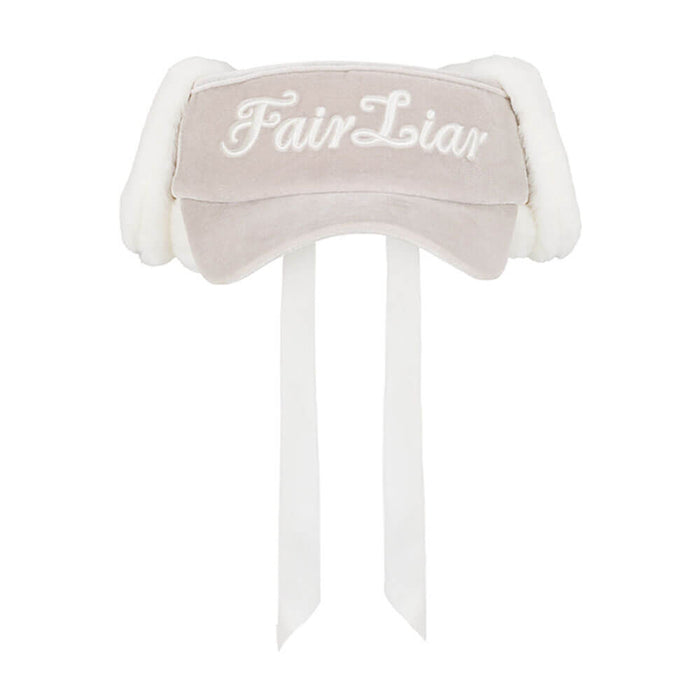 Fairliar Velvet Golf Visor with Ribbon Beige - FW25 Women