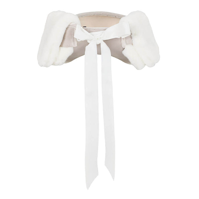 Fairliar Velvet Golf Visor with Ribbon Beige - FW25 Women